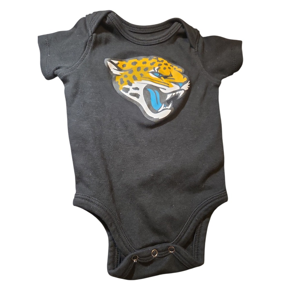 NFL Jacksonville Jaguars Infant Bodysuit Black 0-3M Short Sleeve Baby Romper
